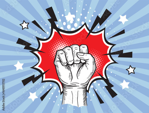 Fist of Power Retro Pop Art Explosion