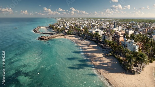 Drone Shot of the City of Playa del Carmen