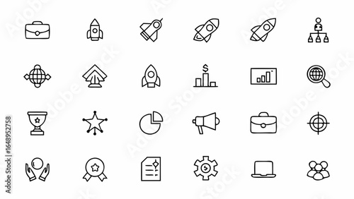 Franchise Startup Icons – Business Launch & Growth Vector Bundle