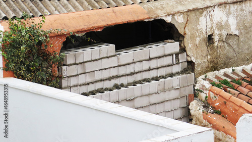 Construction work in small village