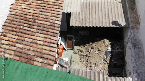 Construction work in small village