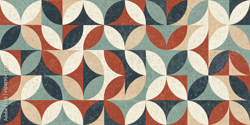 Retro geometric pattern with a textured vintage feel, perfect for modern design projects.