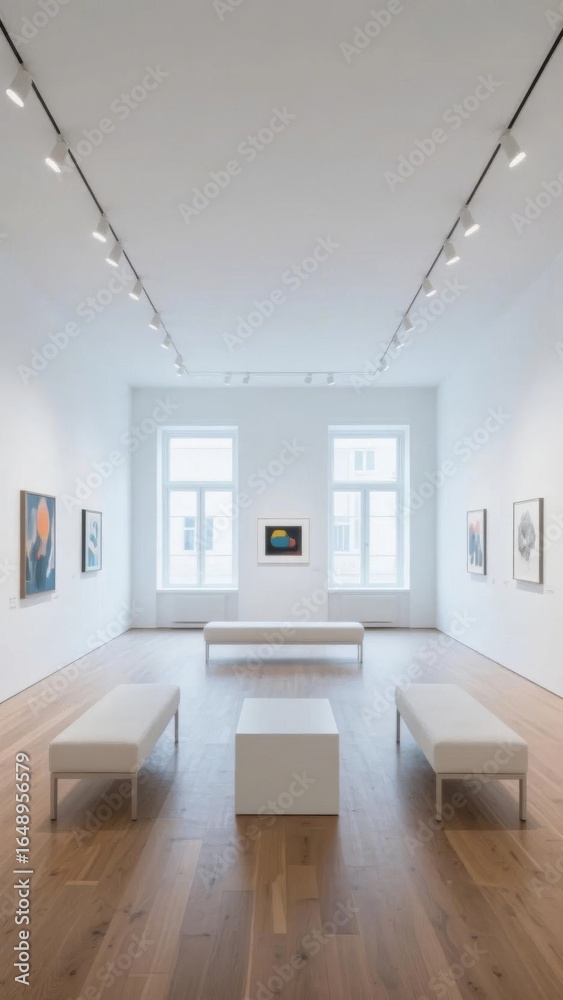 Fototapeta premium Modern Art Gallery with Minimalist Design and Natural Light