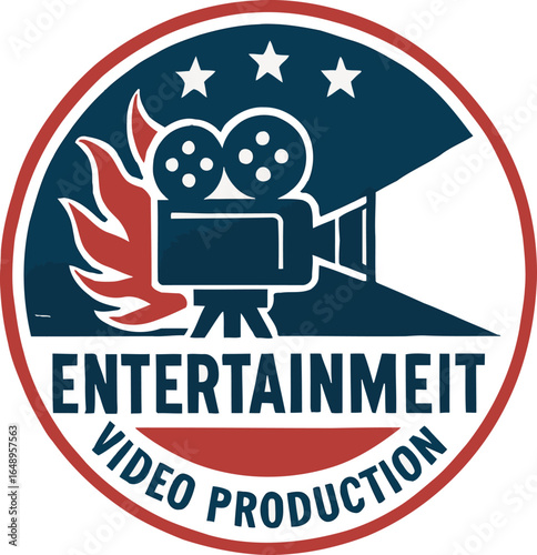 Vintage Entertainment Logo: An eye-catching emblem of vintage design representing the core of entertainment production.