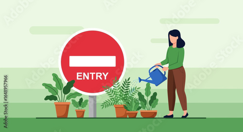 Cultivating Growth Despite Restrictions Represented By A No Entry Sign