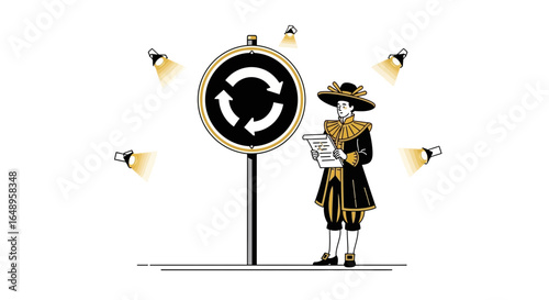 Directing Theatrical Traffic At Roundabout Crossroads With Spotlight Emphasis