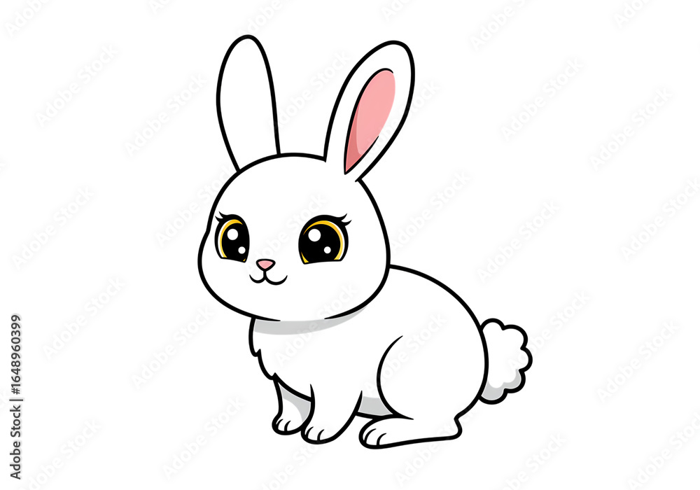 Obraz premium Black Rabbit Illustration on transparent background