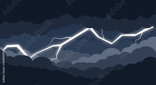 Dramatic Sky With Electrical Storm Showing Clouds And Lightning Strike