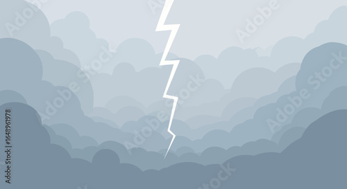 Dramatic Skyscape With Lightning Strikes And Layered Cloud Formations