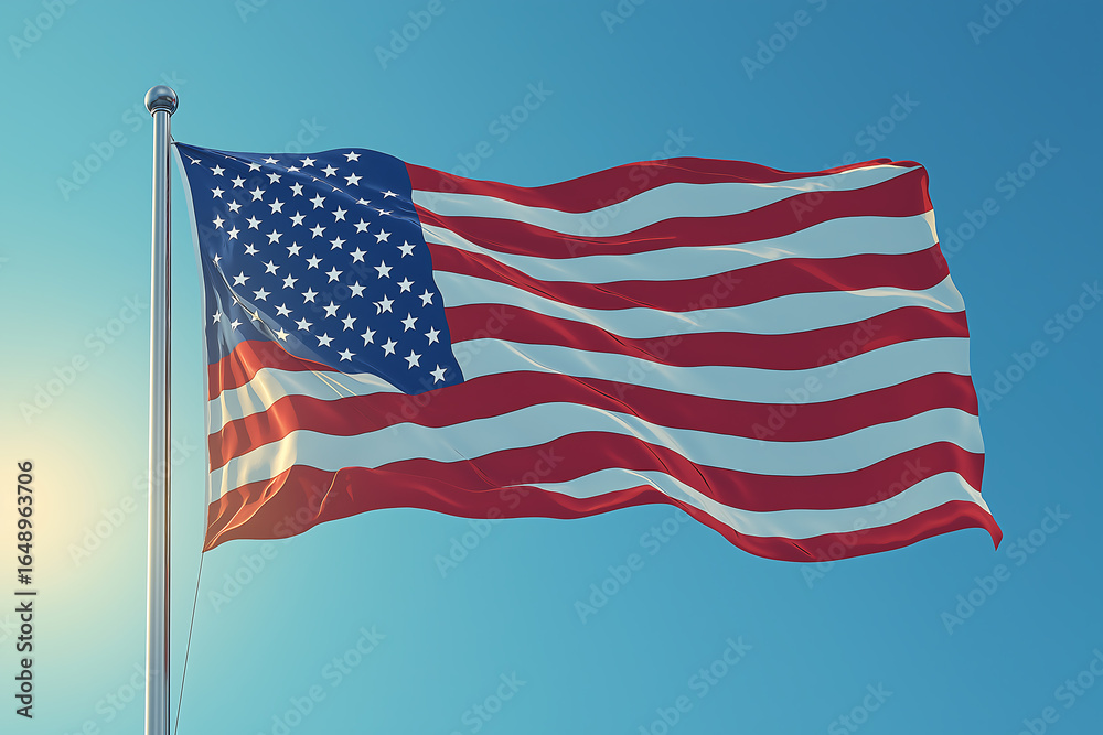 Fototapeta premium American flag waving stars and stripes patriotic usa symbol image stock