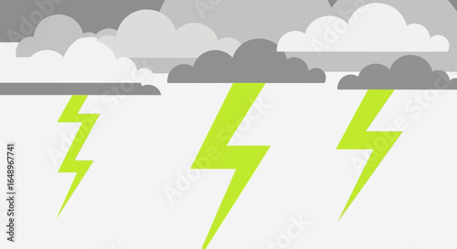 Dramatic Thunderstorm Weather With Flashes Of Lightning Illustration Graphic