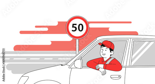 Driver Respects Speed Limit For Safety And Responsibility On The Road