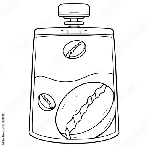 coffee pouch illustration hand drawn outline vector	
