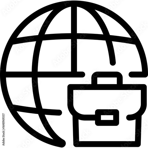 Outline symbol of international trade, employment, and economic policy