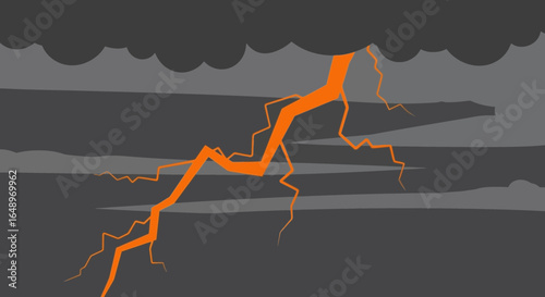 Electric Discharge Visual During a Stormy Night With Threatening Clouds
