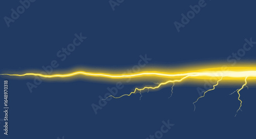 Electric Strike Illustration Against Dark Blue Sky Background Graphic Element
