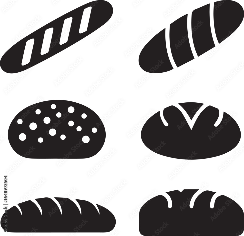 bread silhouette vector black and white bundle bread silhouette vector black and white bundle