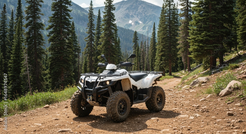 Fototapeta premium Exciting atv adventure through rocky mountain trails colorado outdoor photography nature scenic views