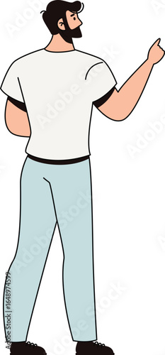 Man pointing with a finger