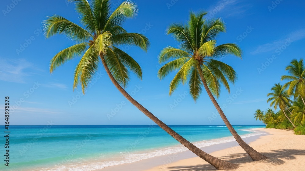 Obraz premium Tropical paradise with palm trees