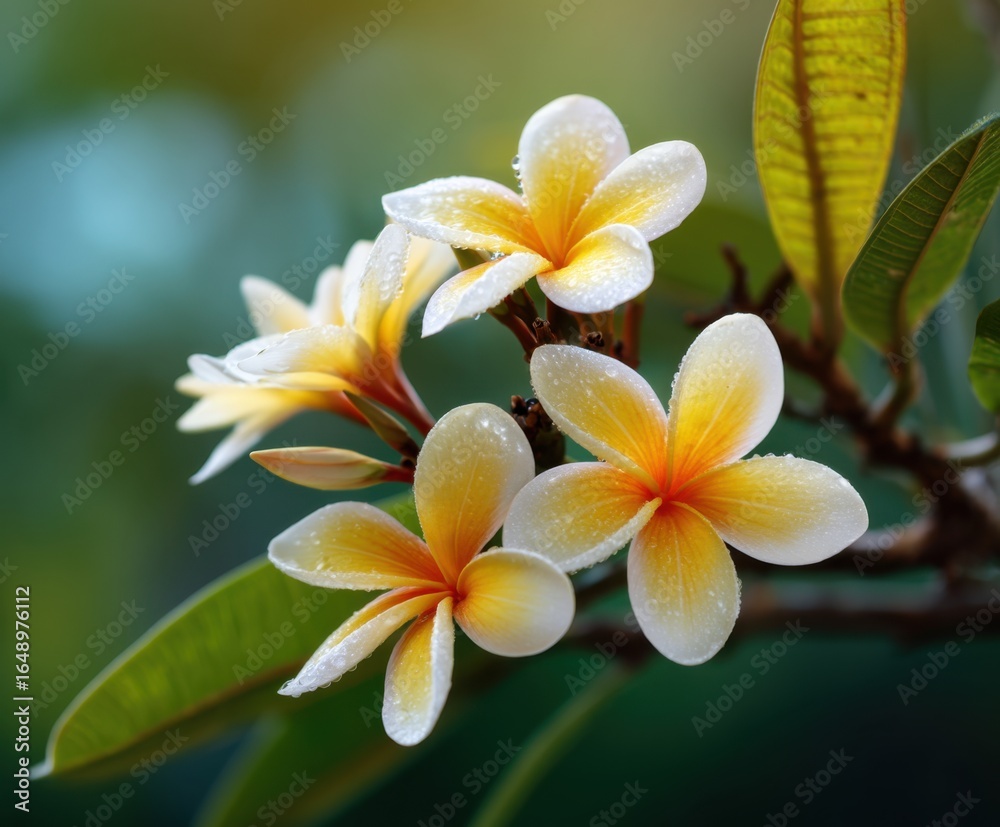 Naklejka premium Frangipani, Plumeria flower, in the wild