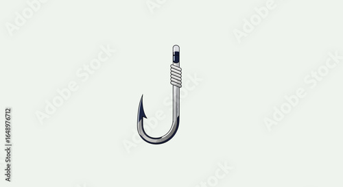 Fishing Hook Ready To Lure The Fish In The Blue Colored Sea Or Lake