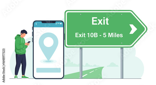 Finding The Right Exit For Navigation With A Mobile App On Road Trip