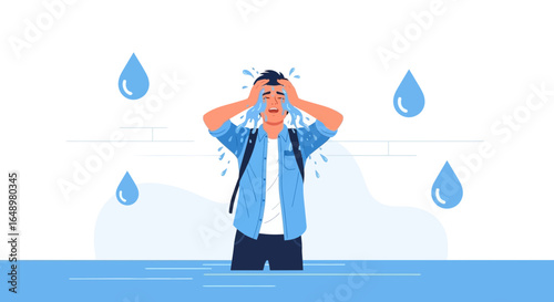 Frustrated Traveler Experiences Unexpected Flood During Relaxing Vacation Trip