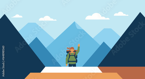 Geometric Mountain Adventure: A Modern Take on Outdoor Exploration