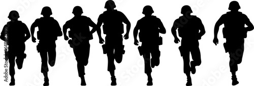 Tactical Shadows: Soldier Silhouettes in Action" vector grpahcis
