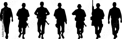 Tactical Shadows: Soldier Silhouettes in Action" vector grpahcis