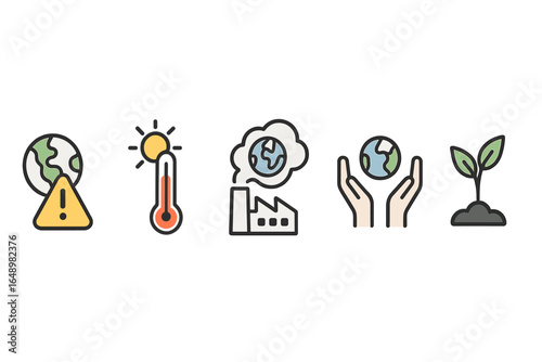 Visual representation of environmental issues highlighting climate change, pollution, and sustainability efforts