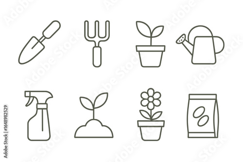 Gardening tools and essentials for planting and nurturing plants in home gardens during spring time