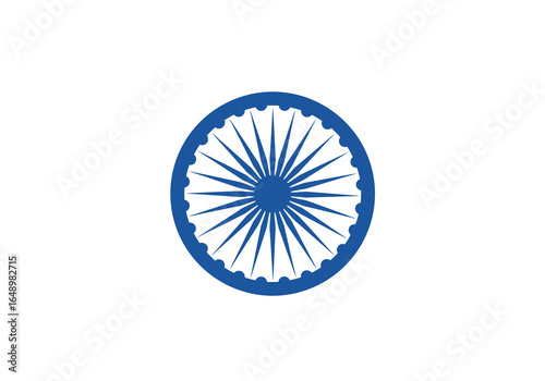 Ashoka Chakra: Blue Wheel with Spokes.