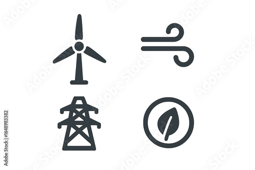 Wind energy symbols represent clean power generation and sustainable practices in modern society