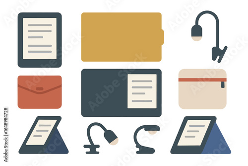 Collection of modern office supplies for efficient workspace organization and productivity enhancement in a minimalist design