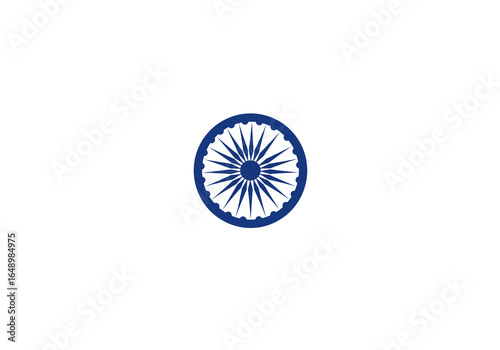 Ashoka Chakra: The Wheel of Law in Blue.