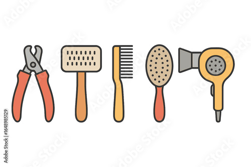 Essential hair styling tools displayed on a flat surface for hairstyling practices and tutorials