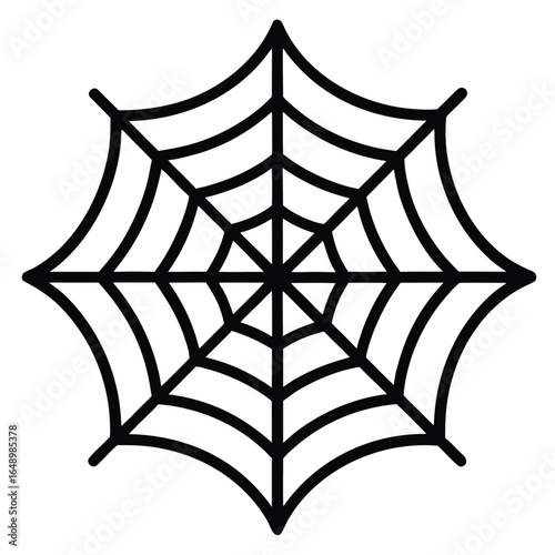 Black spider web icon on white background spiderweb