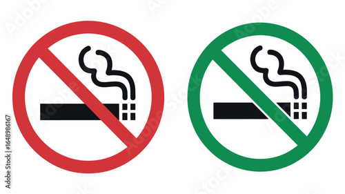 No smoking symbol icon with cigarette prohibition sign for health safety and awareness
