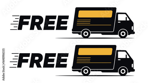 Free delivery truck icon for fast shipping logistics and online shopping service
