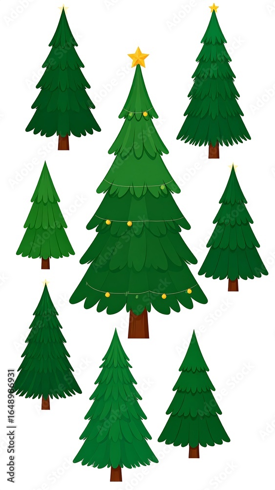 Fototapeta premium Christmas trees graphic