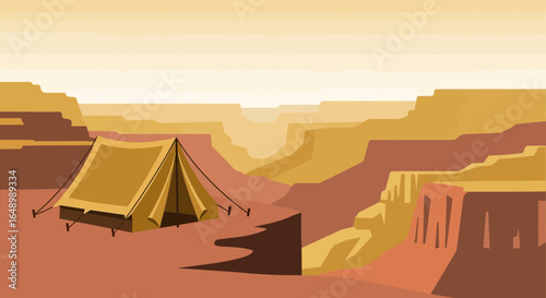 Grand Canyon Camping Adventure With Scenic Desert Mountain Landscape