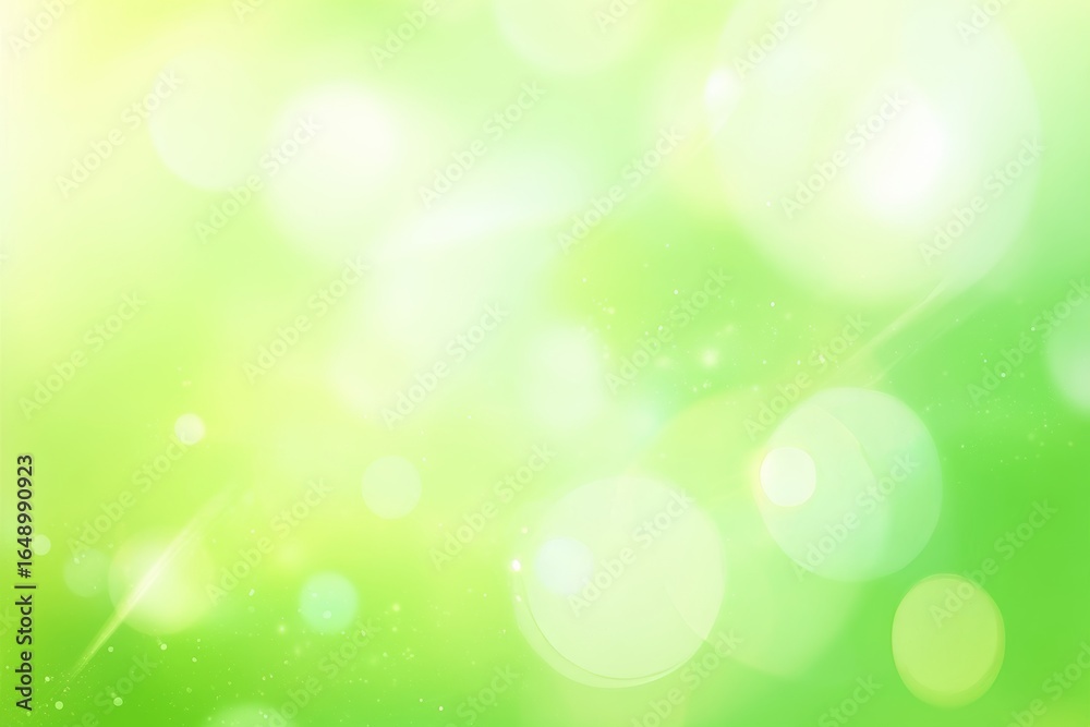 Naklejka premium Radiant Springtime Harmony An Abstract Light Green Blur with Soft Bokeh Delight and Sunny Vibes