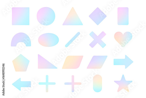 Pastel Gradient Abstract Geometric Shape Collection