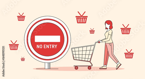 Illustrative Concept Of Reduced Access Or Limited Purchasing Opportunities