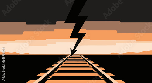 Impending Doom On The Horizon Threatening Progress Along The Railway Line