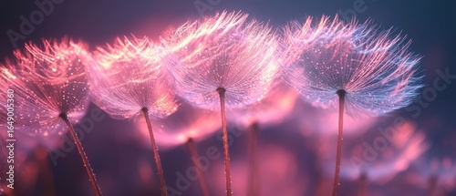 Glowing Dandelions: A Dreamlike Floral Display