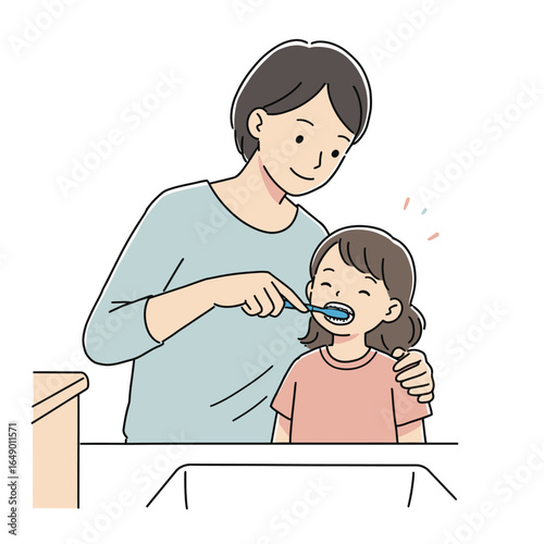 Mother Helping Daughter Brush Teeth A Gentle Guide to Oral Hygiene for Kids