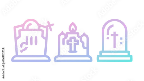 Halloween gravestone tombstone candle vector design scary spooky cemetery death memorial clip art illustration
